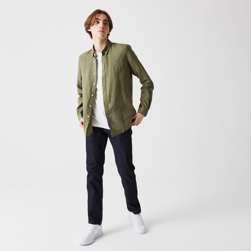 Мужская рубашка Lacoste из льна приталенного кроя 3
