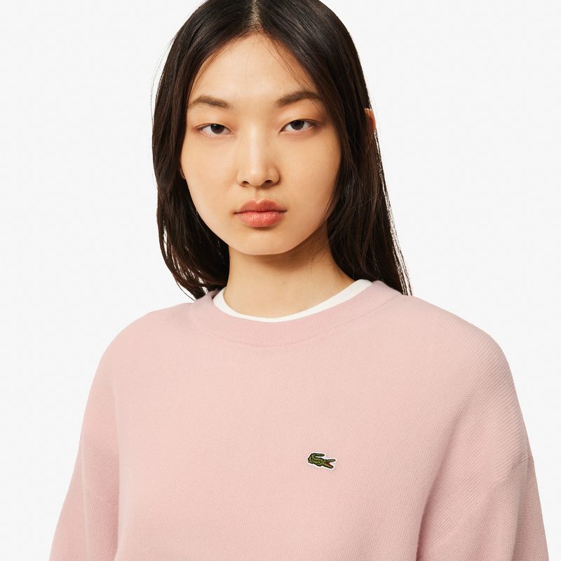 Женский шерстяной свитер Lacoste с круглым вырезом 3