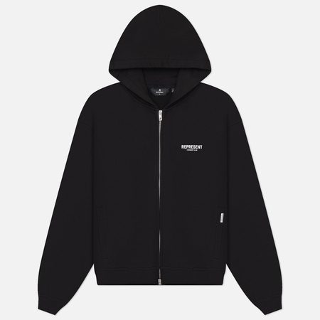Мужская толстовка REPRESENT Represent Owners Club Zip Oversized Hoodie, цвет чёрный