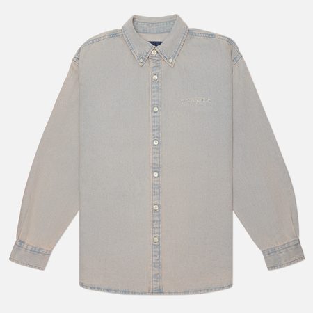 Мужская рубашка thisisneverthat Washed Denim, цвет розовый