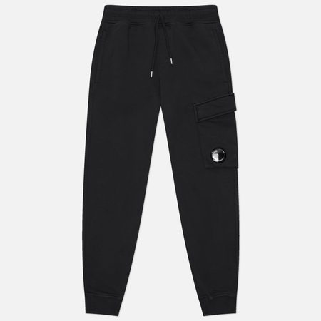 Мужские брюки C.P. Company Cotton Diagonal Fleece Lens, цвет чёрный