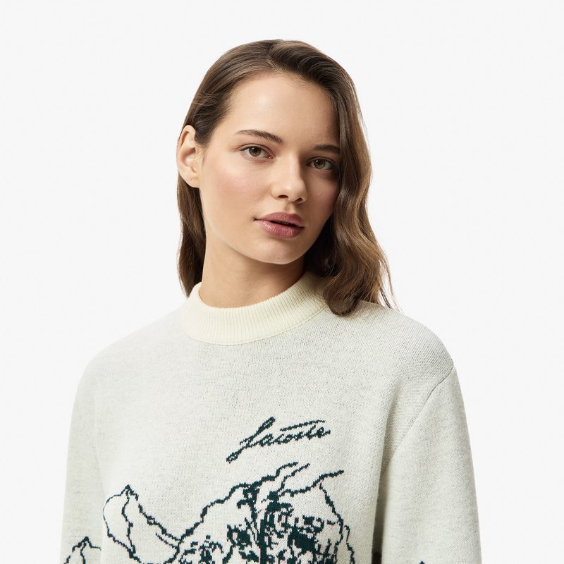 Женский свитер Lacoste с принтом свободного кроя 3