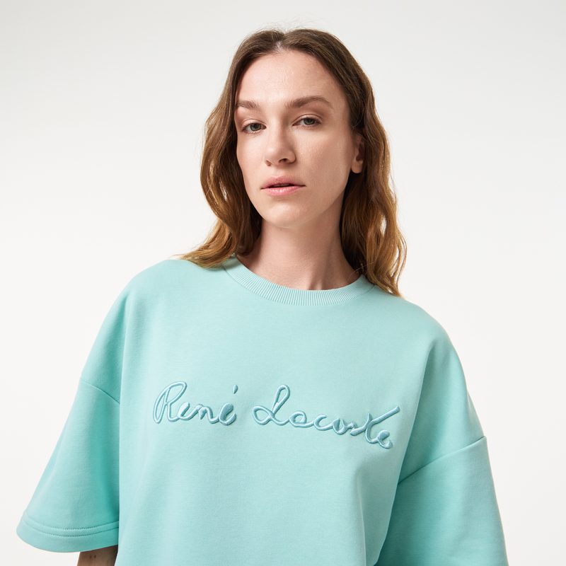 Женская толстовка Lacoste свободного кроя с коротким рукавом 3