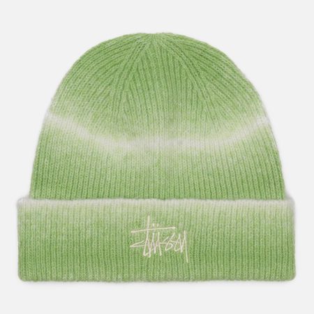 Шапка Stussy Cuff Knit Stripe, цвет зелёный