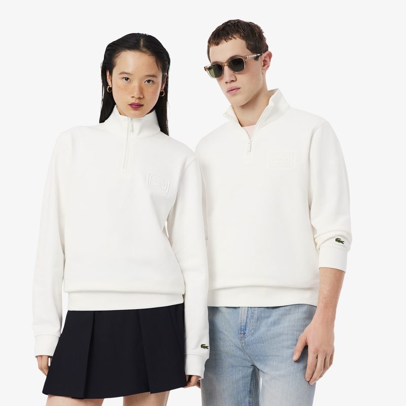 Хлопковая толстовка Lacoste унисекс с воротником-стойкой