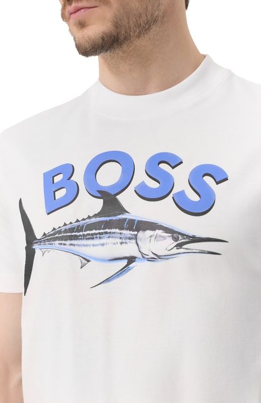 Хлопковая футболка BOSS Orange 5