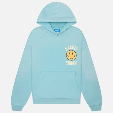 Мужская толстовка MARKET x Smiley Upside Down Lockup Hoodie, цвет голубой