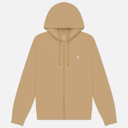 Мужская толстовка Polo Ralph Lauren Double-Knit Full-Zip Hoodie, цвет бежевый