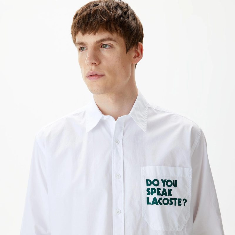 Мужская рубашка Lacoste свободного кроя с принтом 3