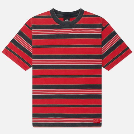 Мужская футболка Vans Pique Stripe Knit, цвет красный