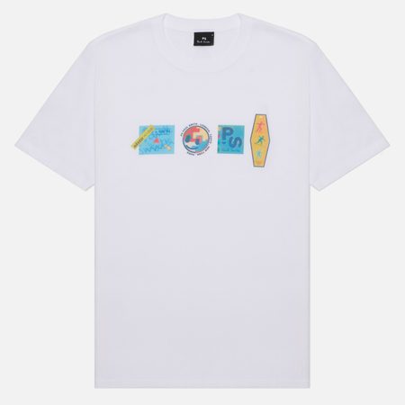 Мужская футболка Paul Smith Stickers, цвет белый