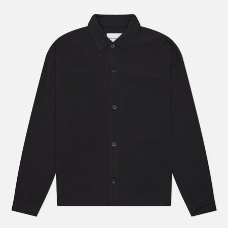 Мужская рубашка MKI MIYUKI ZOKU Drape Slub Box Dress, цвет чёрный