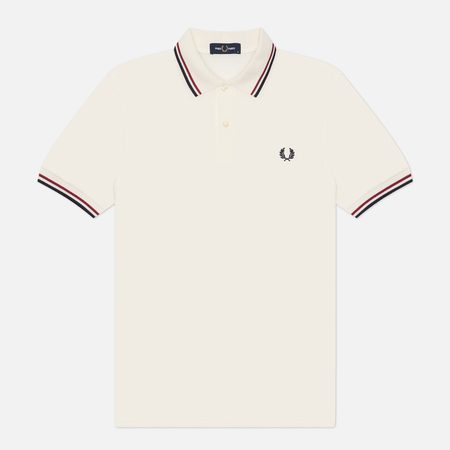 Мужское поло Fred Perry M3600 Twin Tipped, цвет белый