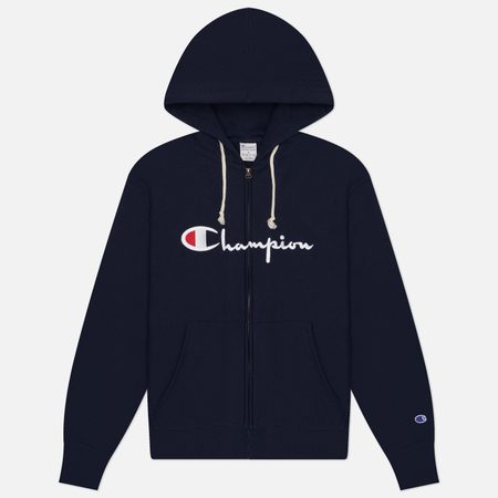 Мужская толстовка Champion Reverse Weave Pinnacle Full Zip Hoodie Relax Fit, цвет синий