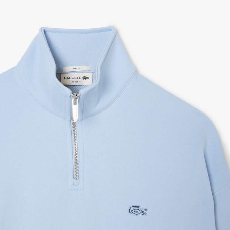 Хлопковый свитшот Lacoste унисекс свободного кроя из плотного флиса с застежкой-молнией на воротнике 5