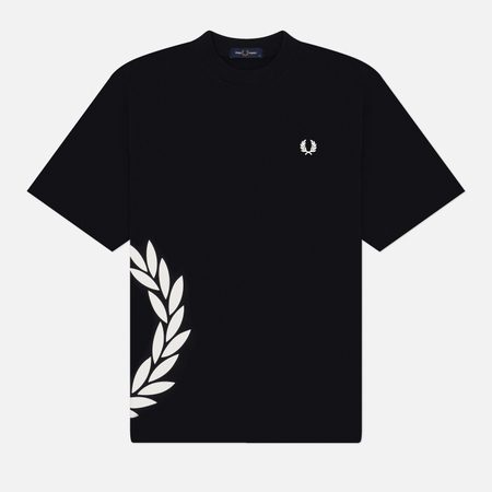 Мужская футболка Fred Perry Textured Laurel Wreath, цвет чёрный
