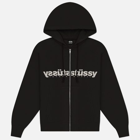 Мужская толстовка Stussy Mirror Zip Hoodie, цвет чёрный