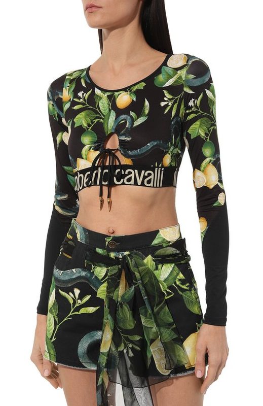 Хлопковый топ Roberto Cavalli 3
