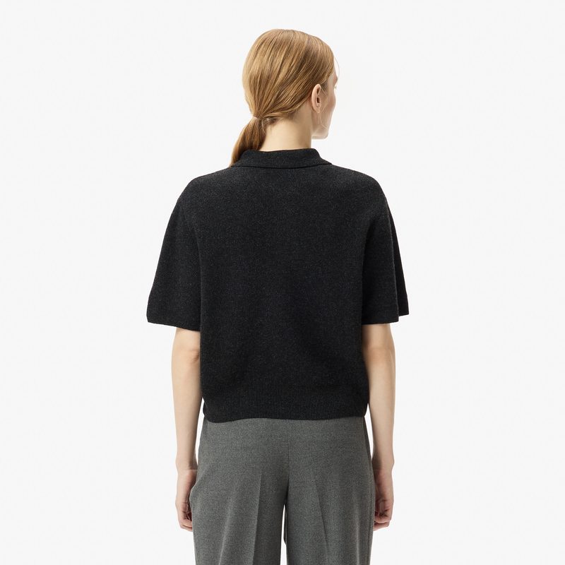 Женская кофта Lacoste с коротким рукавом и воротом на молнии классического кроя 2