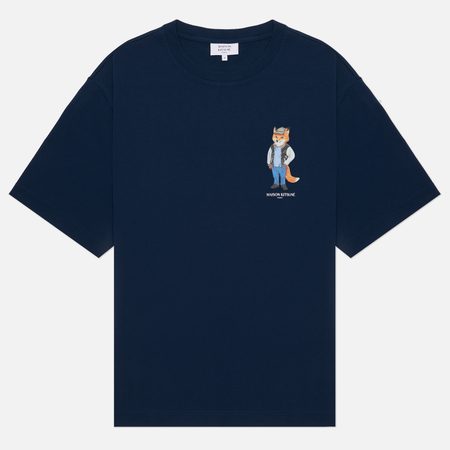 Мужская футболка Maison Kitsune Dressed Fox Oversize, цвет синий