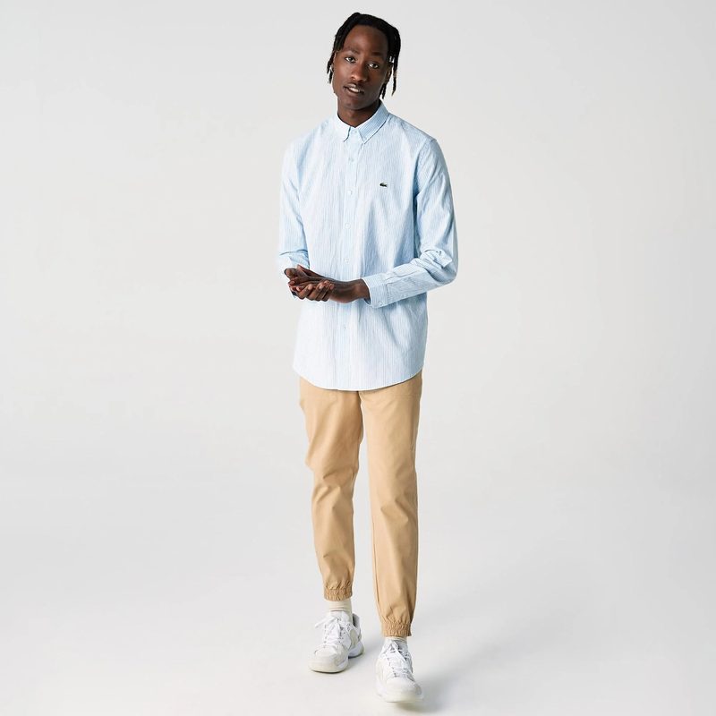 Мужская рубашка Lacoste приталенного кроя из смеси хлопка и льна 3