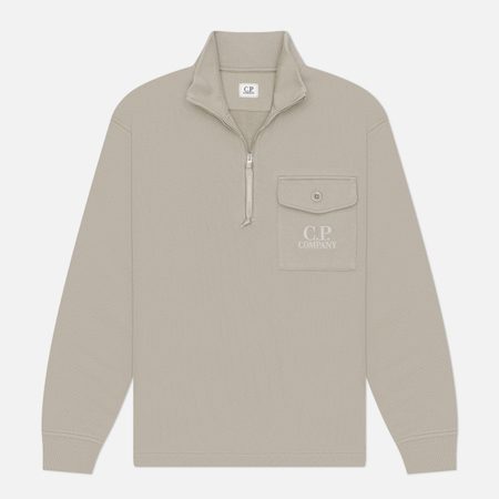 Мужская толстовка C.P. Company Diagonal Raised Fleece Half Zip Regular, цвет серый