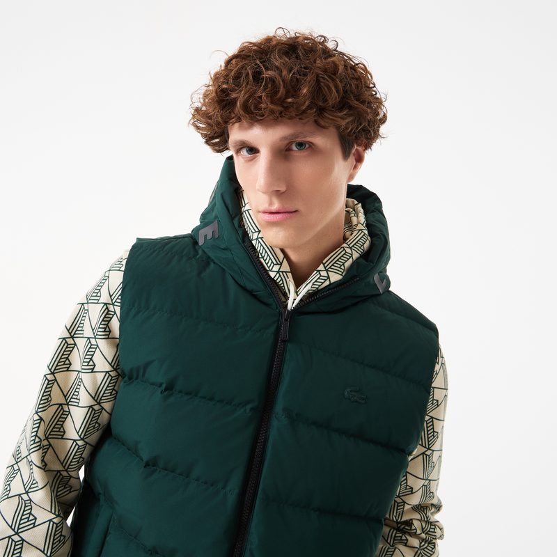 Мужской утеплённый стёганый жилет Lacoste с капюшоном 3