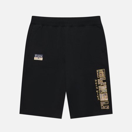 Мужские шорты Evisu Heritage Brocade Patch, цвет чёрный