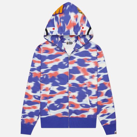 Мужская толстовка A Bathing Ape Screen Camo Shark Full Zip Hoodie, цвет синий