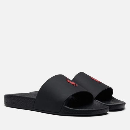 Сланцы Polo Ralph Lauren Signature Pony Slide, цвет чёрный