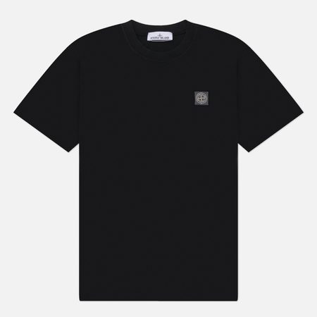 Мужская футболка Stone Island Combed Organic Cotton Jersey Compass Patch, цвет чёрный