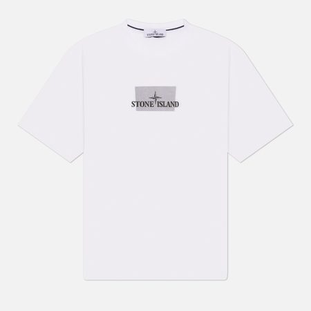 Мужская футболка Stone Island Grid Print, цвет белый