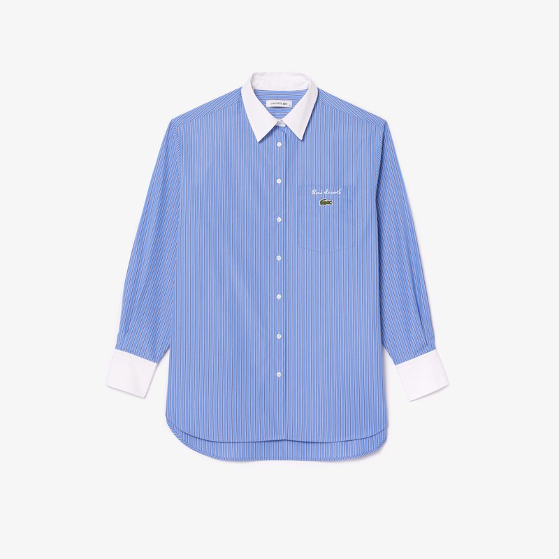 Женская рубашка Lacoste стандартного кроя с контрастным воротником 5