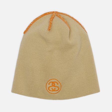 Шапка Stussy Skullcap Exposed Stitch, цвет бежевый