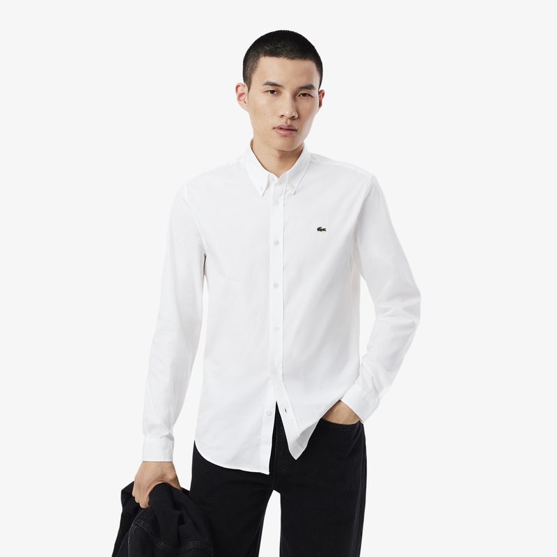 Мужская хлопковая рубашка Lacoste приталенного кроя 5