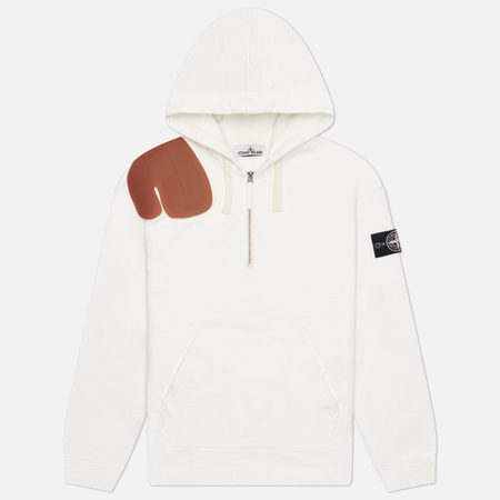 Мужская толстовка Stone Island Knit-Look Cotton Hoodie Raw Beauty, цвет белый