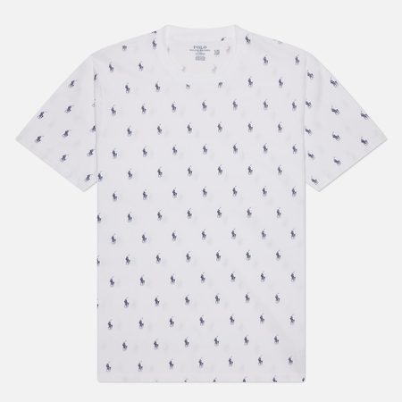 Мужская футболка Polo Ralph Lauren All Over Pony Cotton Jersey Sleep, цвет белый
