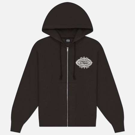 Мужская толстовка Stussy Mantra Zip Hoodie, цвет чёрный