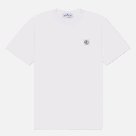 Мужская футболка Stone Island Combed Organic Cotton Jersey Compass Patch, цвет белый