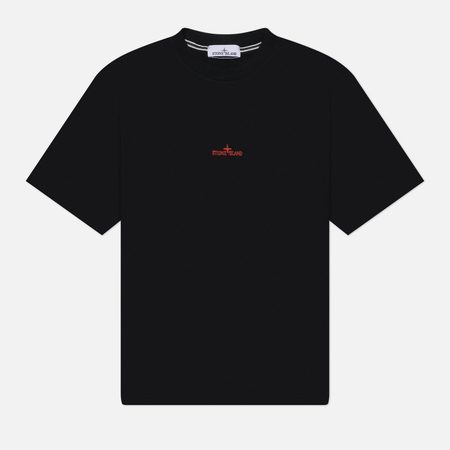Мужская футболка Stone Island Megacity Sky Combed Organic Cotton Jersey, цвет чёрный