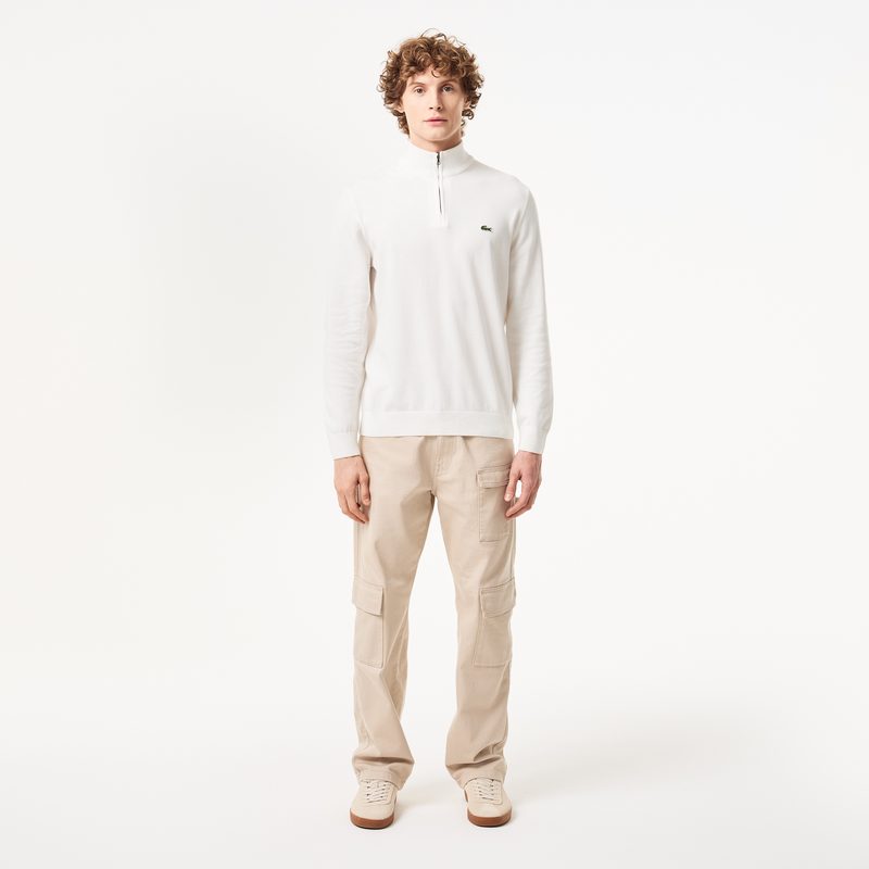 Мужской хлопковый свитер Lacoste на молнии с высоким воротом 4
