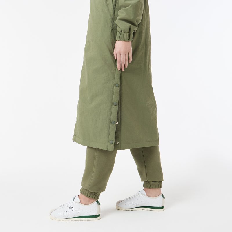 Женская длинная парка Lacoste с капюшоном и боковым клапаном на пуговицах 5