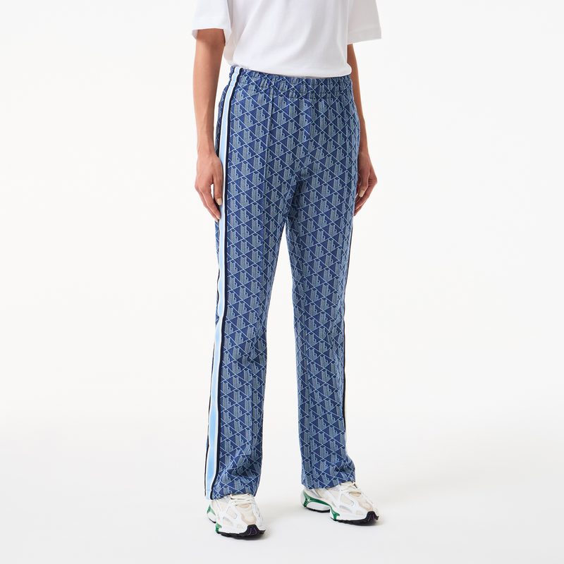 Женские расклешенные спортивные брюки Lacoste с монограммой 5