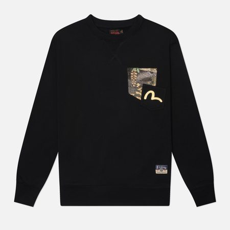 Мужская толстовка Evisu Heritage Japanese Kite Printed Brocade Pocket, цвет чёрный