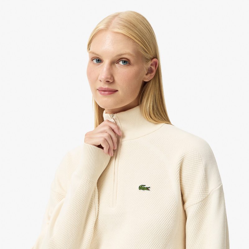 Женский свитер Lacoste свободного кроя с высоким воротом на молнии 3