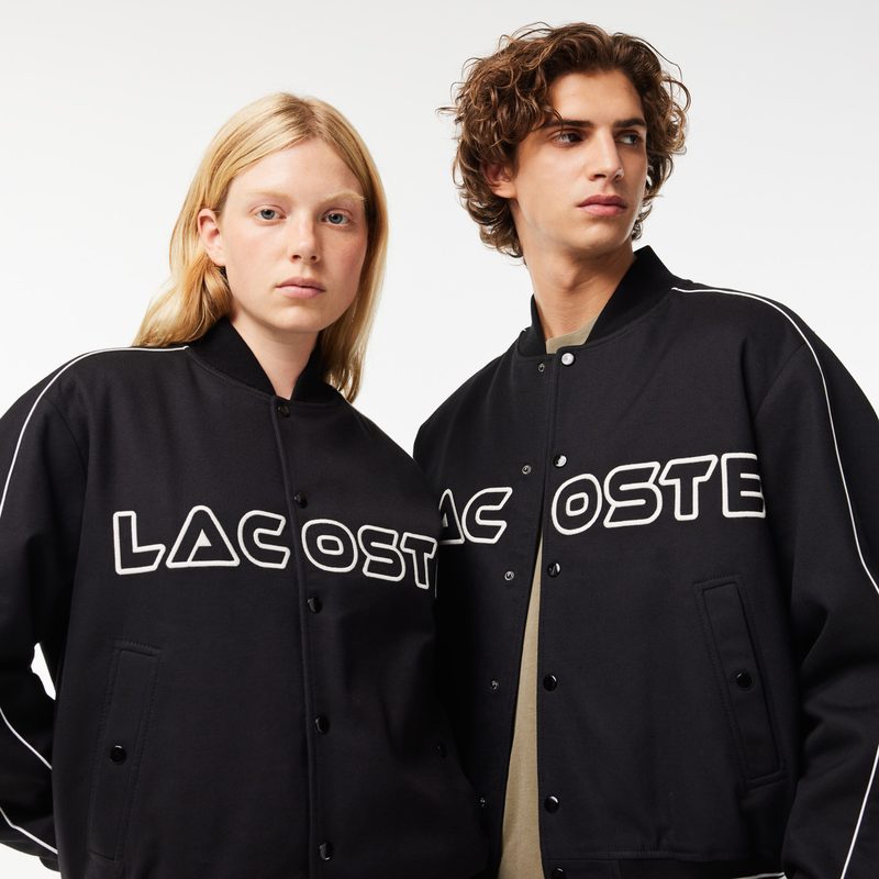 Куртка-бомбер из хлопкового твила Lacoste унисекс с вышивкой 3