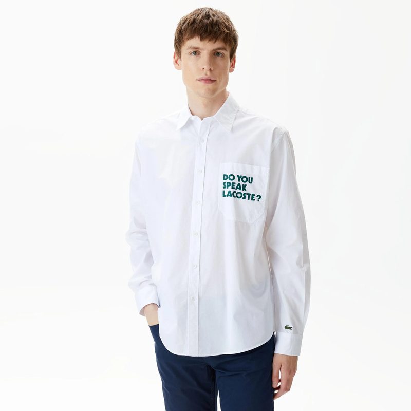 Мужская рубашка Lacoste свободного кроя с принтом