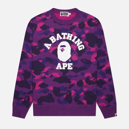 Мужская толстовка A Bathing Ape Color Camo College Crewneck, цвет фиолетовый