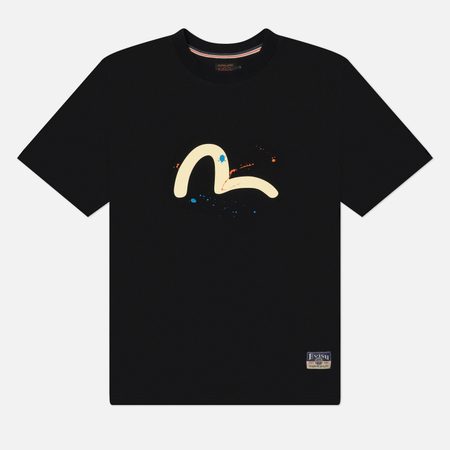 Мужская футболка Evisu Heritage Seagull & Daicock Printed Splash, цвет чёрный