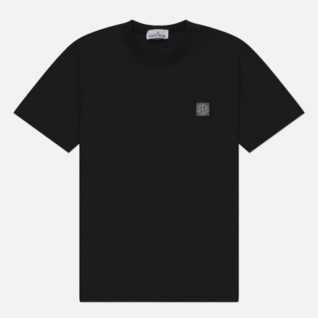 Мужская футболка Stone Island Organic Cotton Jersey Fissato Effect Slim, цвет чёрный